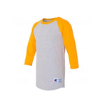 Champion Raglan Baseball T-Shirt Oxford Gray/C Gold T137 06.