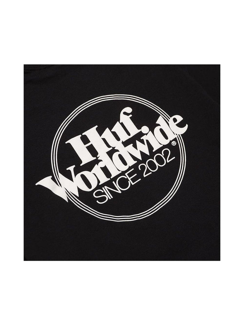 Huf Issues Logo Puff Short Sleeve Tee Black TS01161.