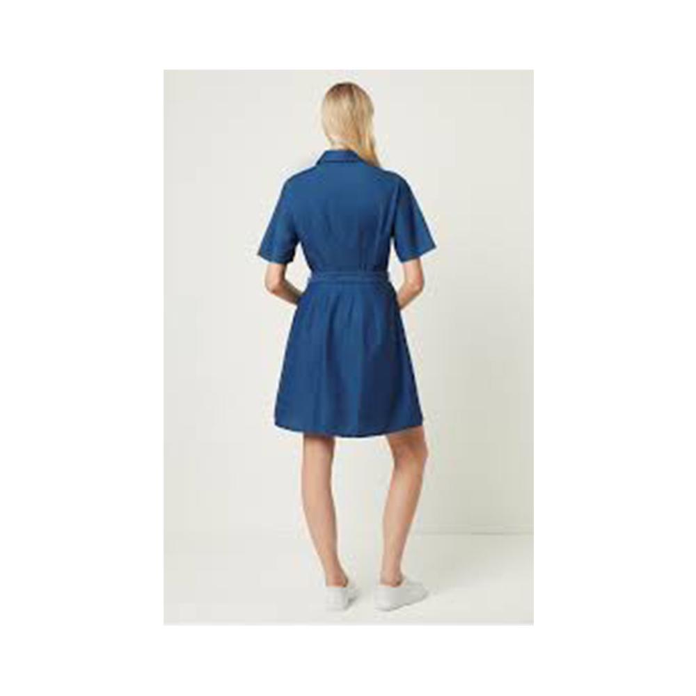 French Connection Leila Ixie Lyocell Button Shirt Dress Dark Mid Indigo 71MBH - 0 French Connection Leila Ixie Lyocell Button Shirt Dress Dark Mid Indigo 71MBH - 0