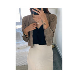 Jobber Open Bolero Cardigan Camel SW185.