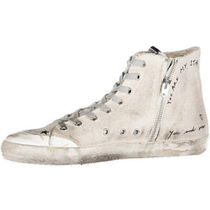 Golden Goose Francy Sneakers Cream Canvas Glitter Memory G30MS591.A57.