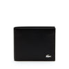 Lacoste Men's fitzgerald Leather Wallet and Key Chain Set Black NH2506FG.