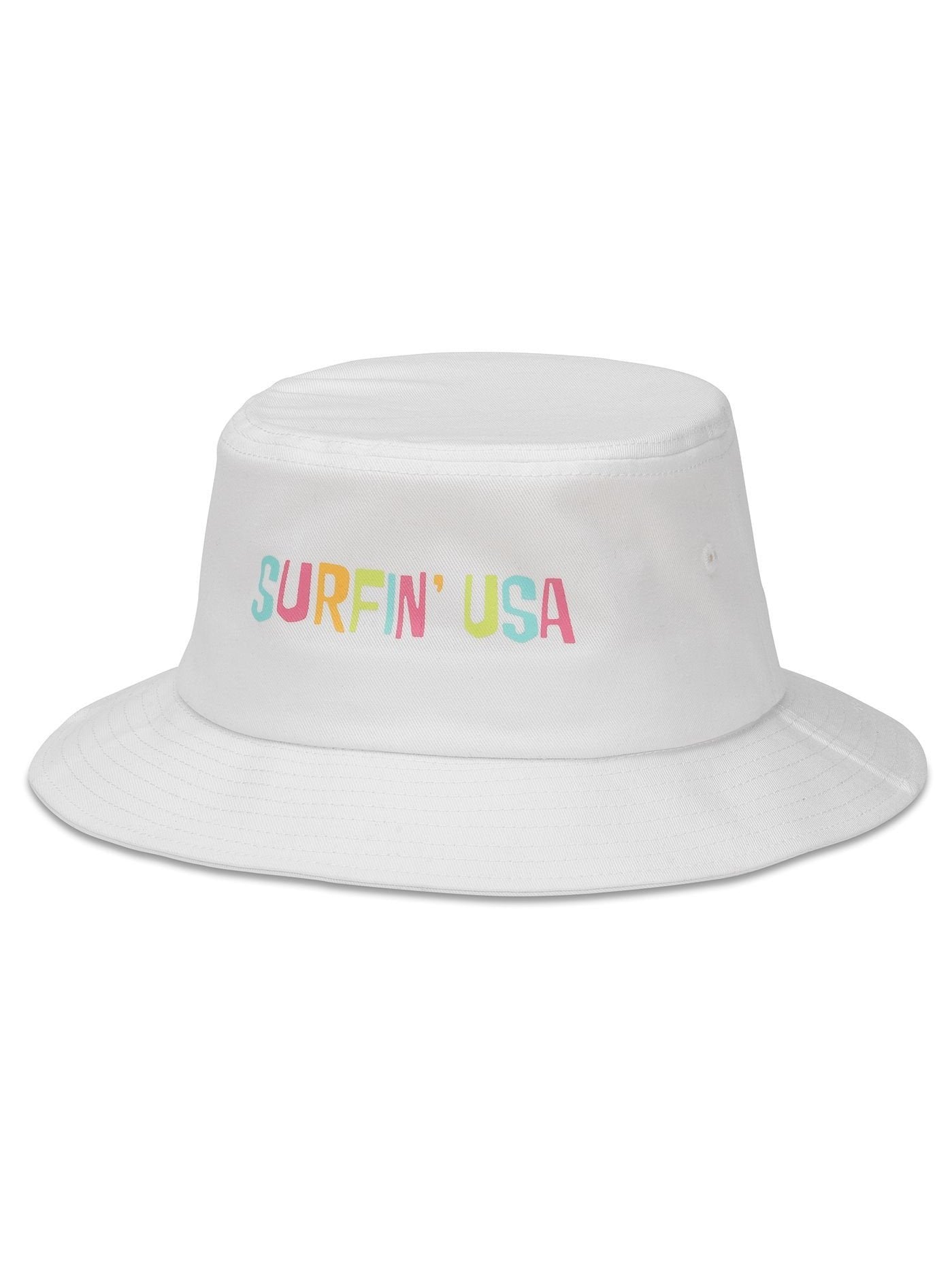 American Needle Surf USA Twill Screen Bucket Hat White 21012A-SURF.