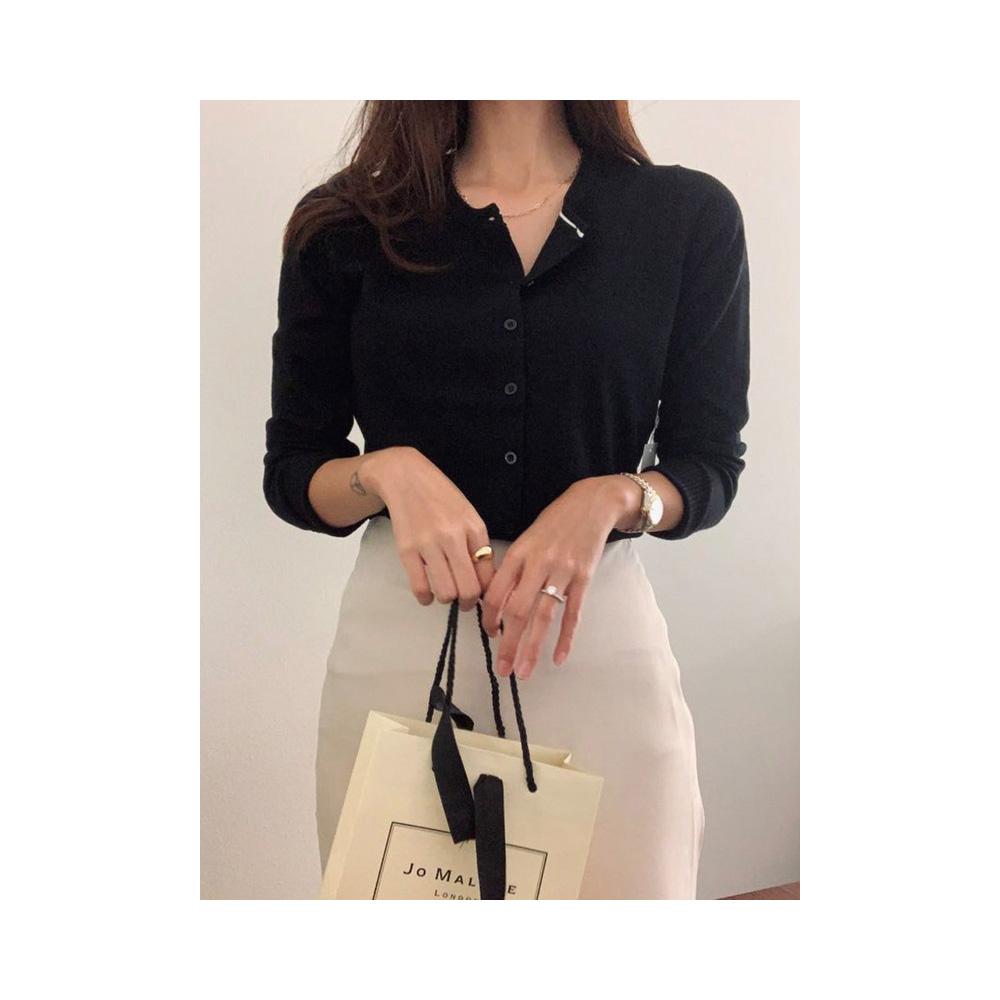 Jobber Round Neck Button Cardigans Black SW280.