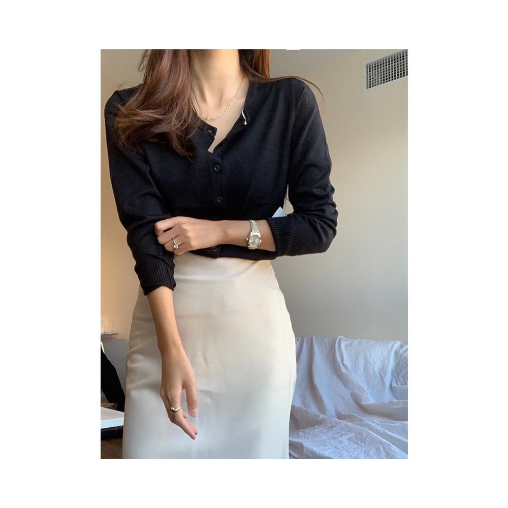 Jobber Round Neck Button Cardigans Black SW280.