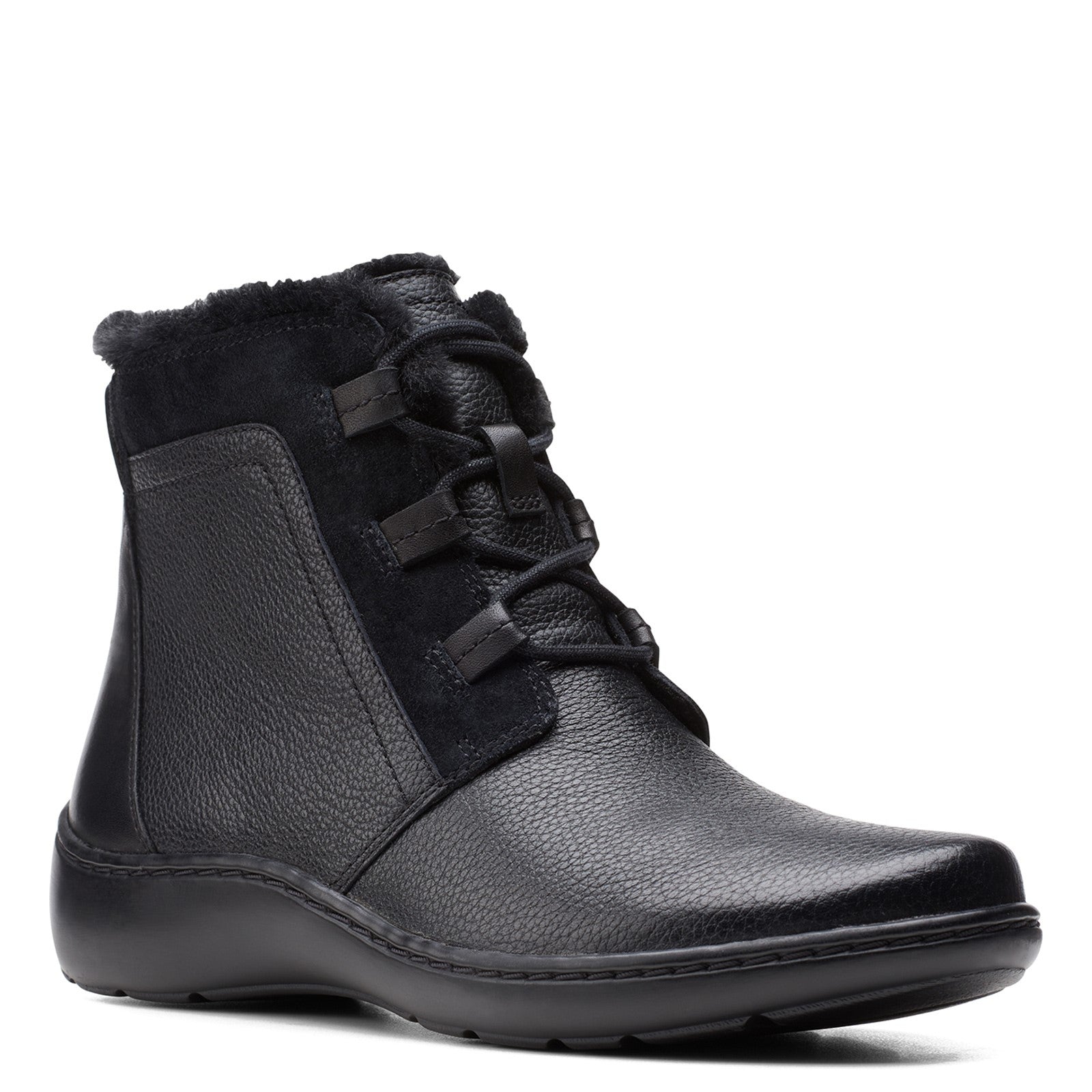 Clarks Women's Cora Chai Leather Black 26154979 - APLAZE