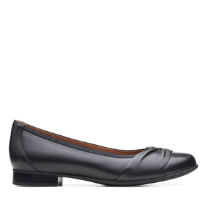 Clarks Women's Un Blush Wish Leather Black 26161923 - APLAZE