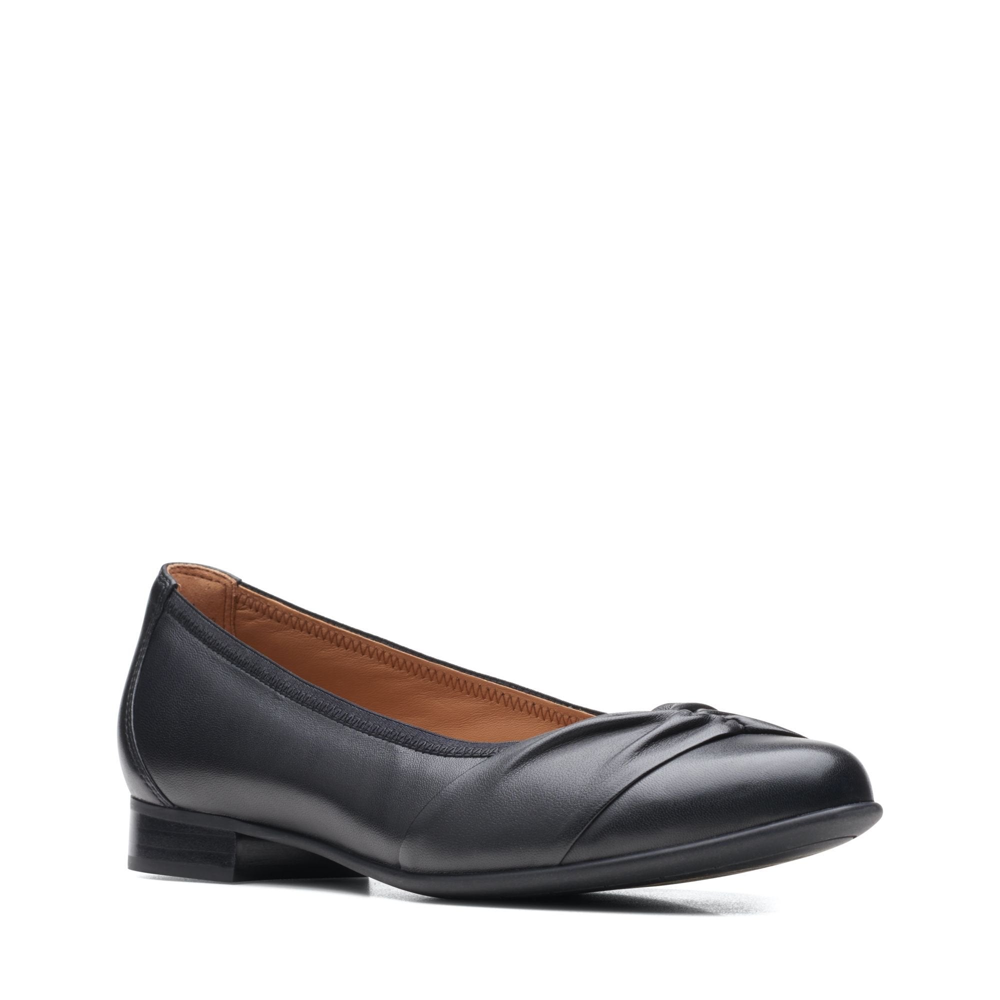 Clarks Women's Un Blush Wish Leather Black 26161923 - APLAZE