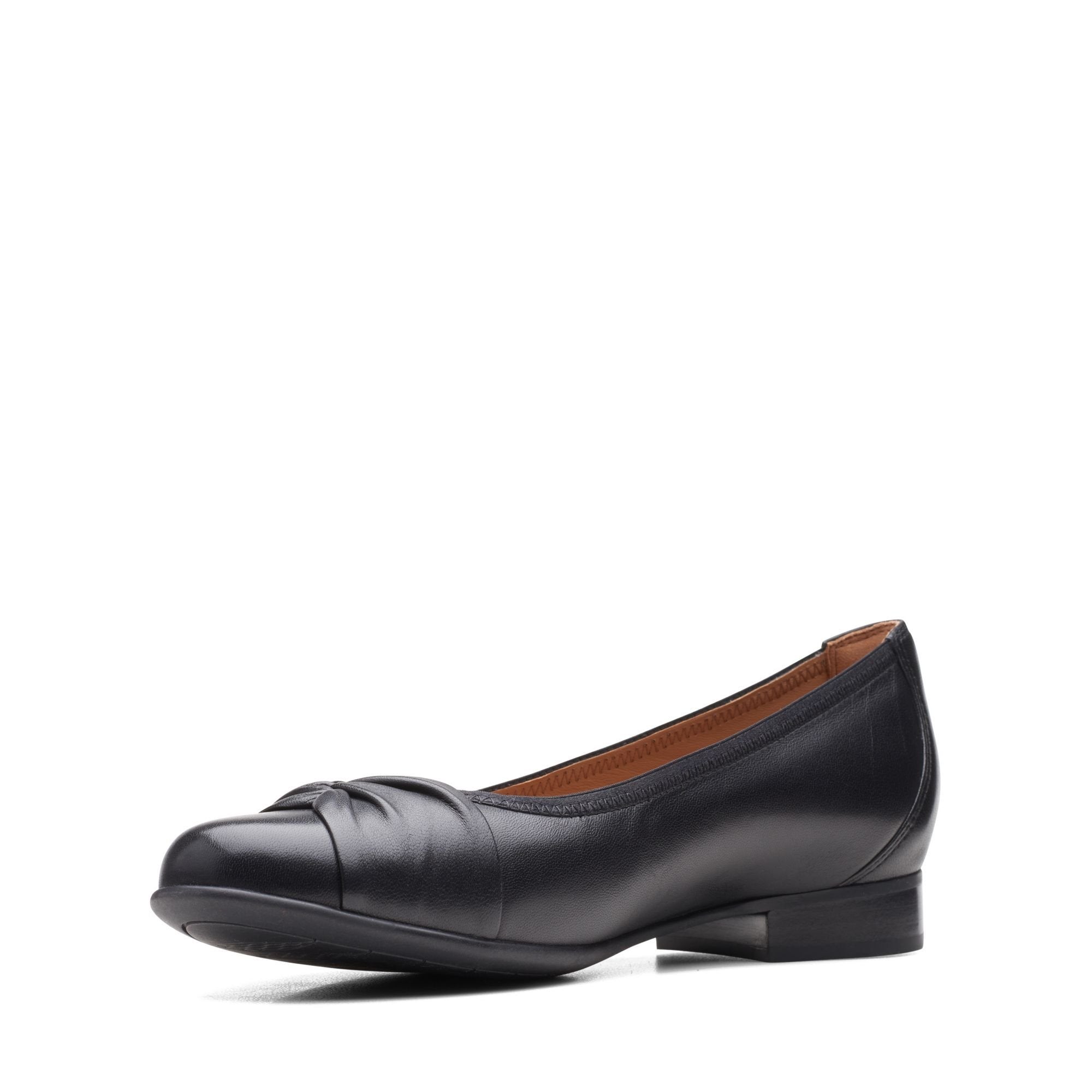 Clarks Women's Un Blush Wish Leather Black 26161923 - APLAZE