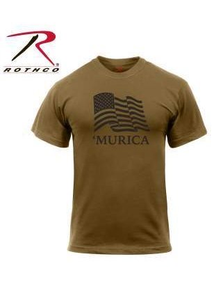 Rothco 'Murica US Flag T-Shirt Coyote Brown 2923.