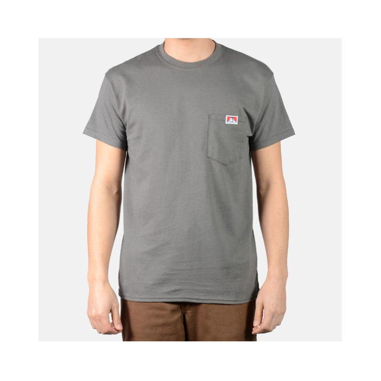 Ben Davis Classic Label Pocket T-Shirt Charcoal 9021.