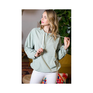 Jobber Solid Pullover Windbreaker Light Olive/Gold LJ60239.