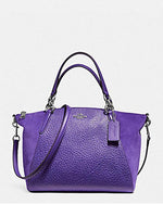 Coach Small Kelsey Satchel in Mixed Materials Purple F11832.
