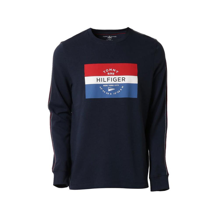 Tommy Hilfiger French Terry Long Sleeve Crew T-Shirt Dark Navy 09T3779 410.