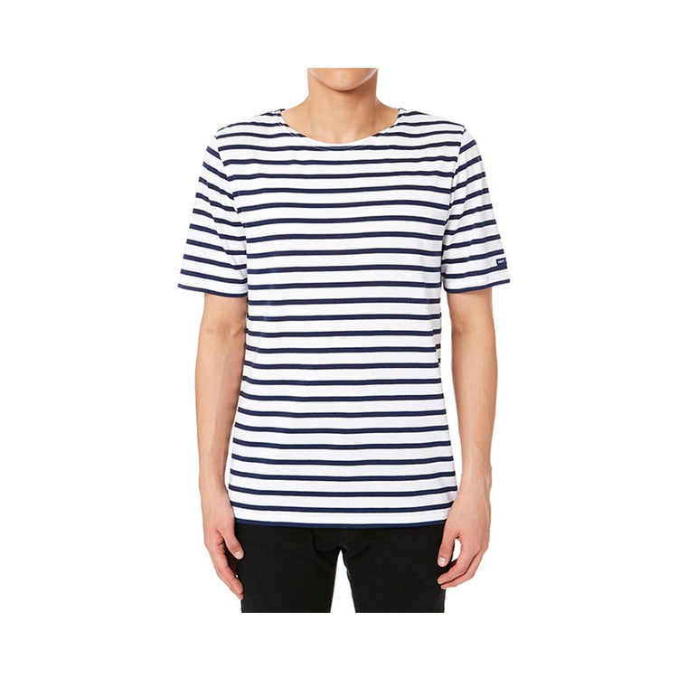 Saint James LEVANT MODERNE Breton Stripe Short Sleeve Shirt Neige/Marine 9863-88.