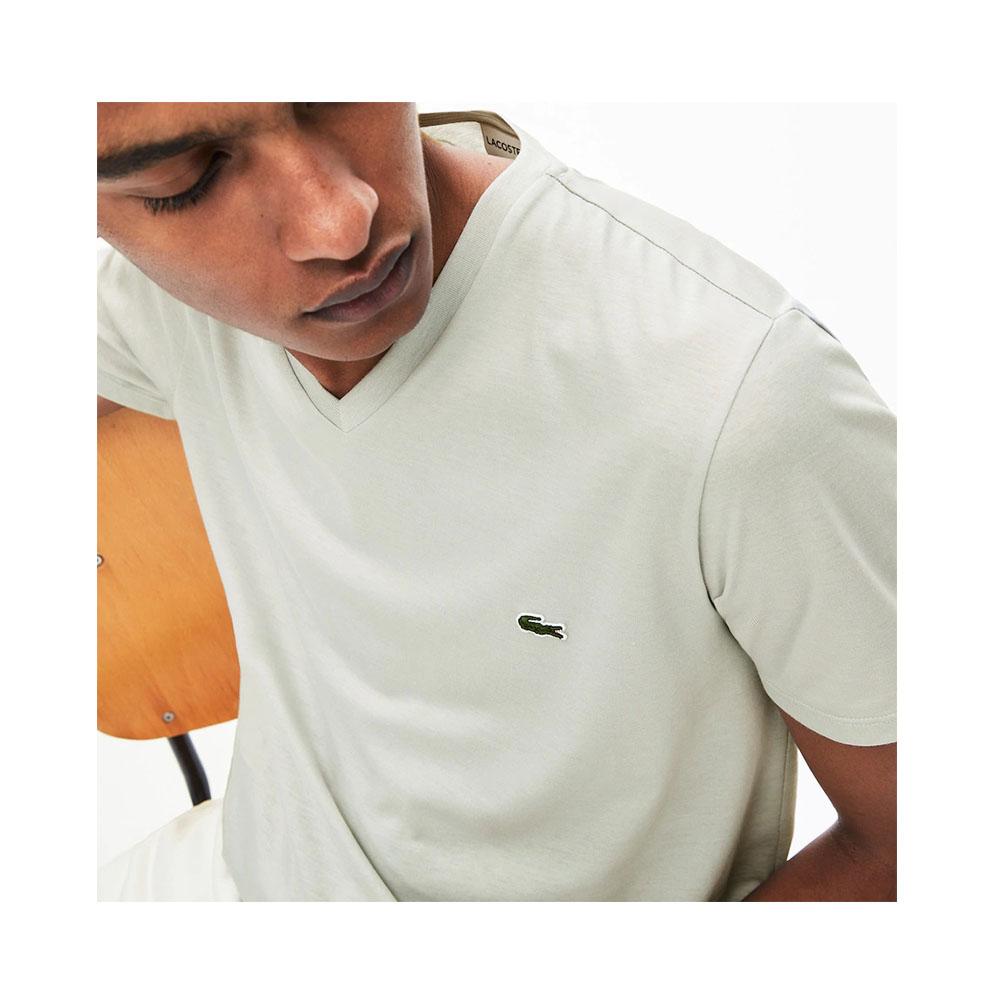 Lacoste Mens V-neck Pima Cotton Jersey T-shirt Nimbus TH6710-51 P0Y.