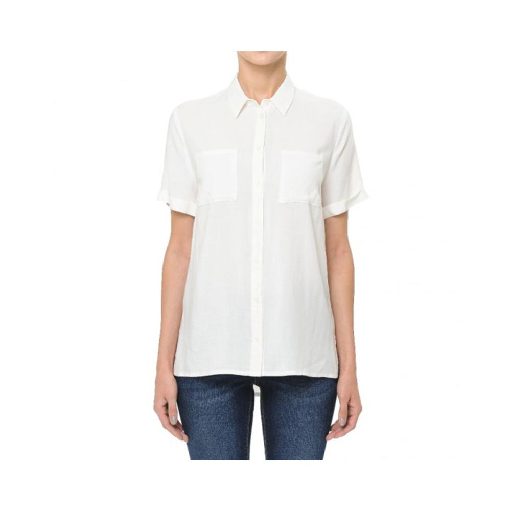 Jobber Short Sleeve Button-Up Shirt Off White 72468.