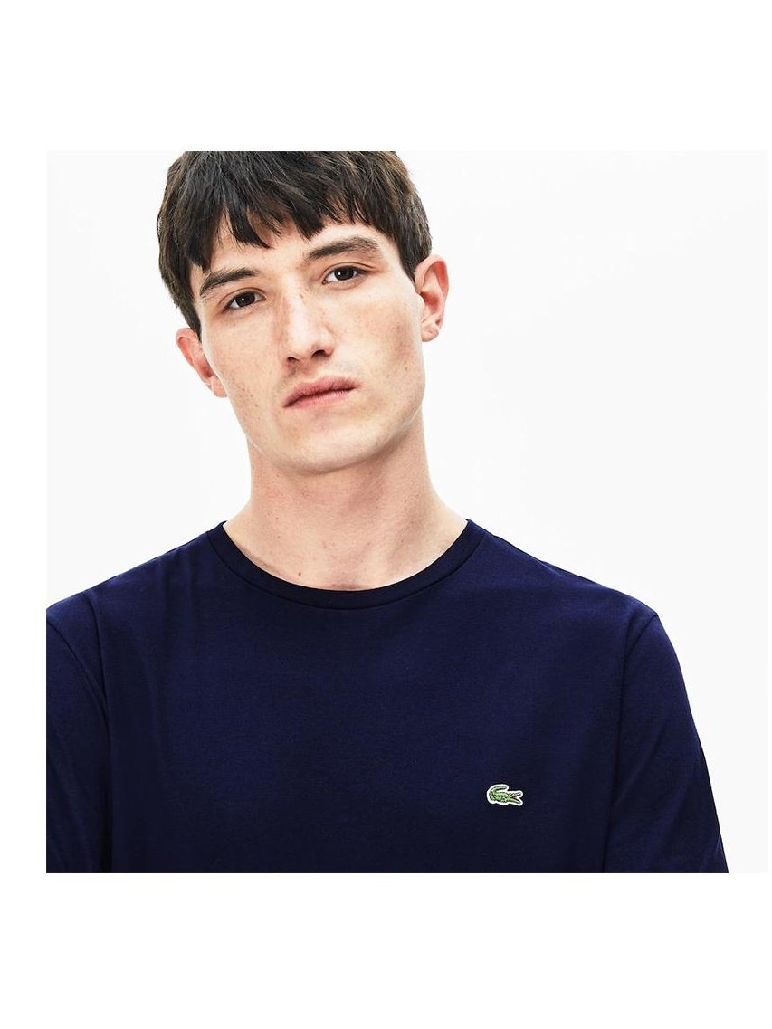 APLAZE Lacoste Crew Neck Pima Cotton Jersey T shirt Navy Blue