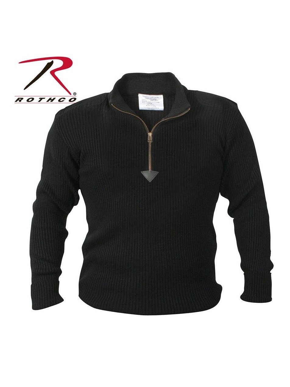 Rothco Quarter Zip Acrylic Commando Sweater Black 3390 3391.
