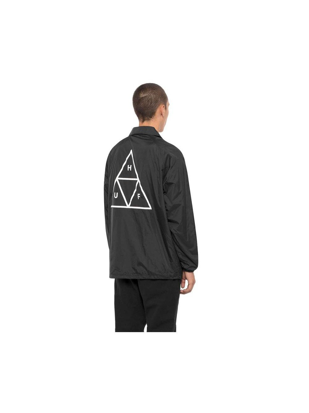 Huf Essentials Triple Triangle Coaches Jacket Black JK00116.