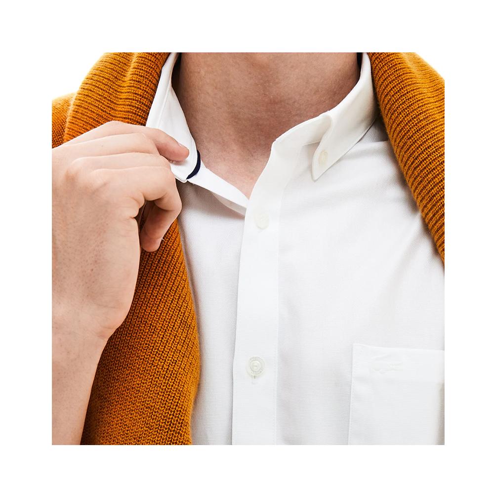 Lacoste Men's Regular Fit Mini Piqu?? Shirt White/White CH9612-51-800.