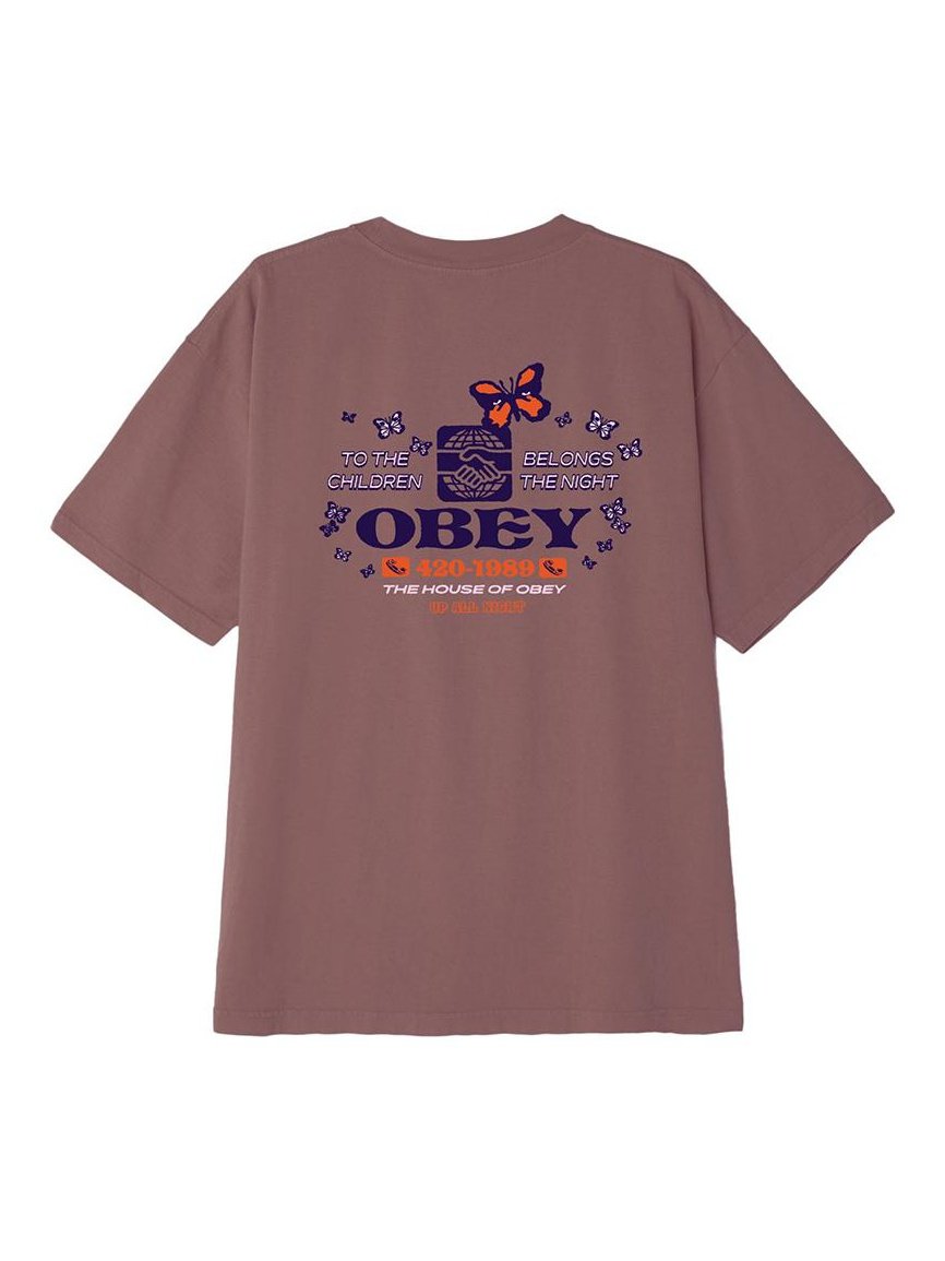 Obey To The Children Heavyweight Box T-Shirt  Cassis 166912314.