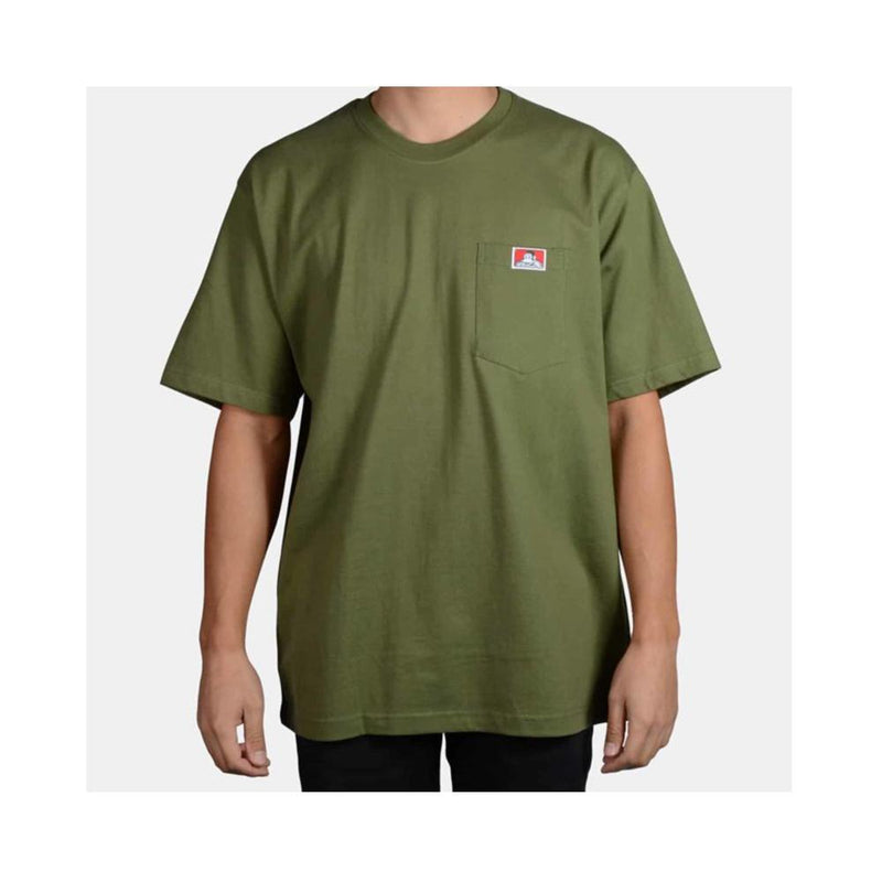 Ben Davis Classic Label Heavy Duty Short Sleeve Pocket T-Shirt Olive 912.