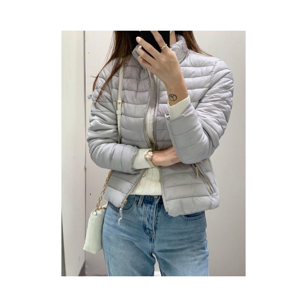 Jobber Ultra Lightweight Zip Up Padded Puffer Jacket Silver J8010.