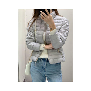 Jobber Ultra Lightweight Zip Up Padded Puffer Jacket Silver J8010.