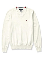Tommy Hilfiger Signature Solid V-Neck Sweater Snow White Htr 78J0479 110.