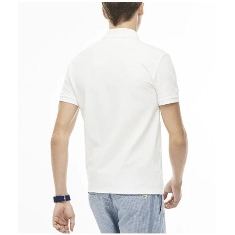 Lacoste Live Polo Shirt With Large Croc In White Slim Fit