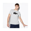 Lacoste Mens SPORT Crew Neck Ultra Dry T-shirt Silver Chine/Navy Blue TH3377-51 MNC.