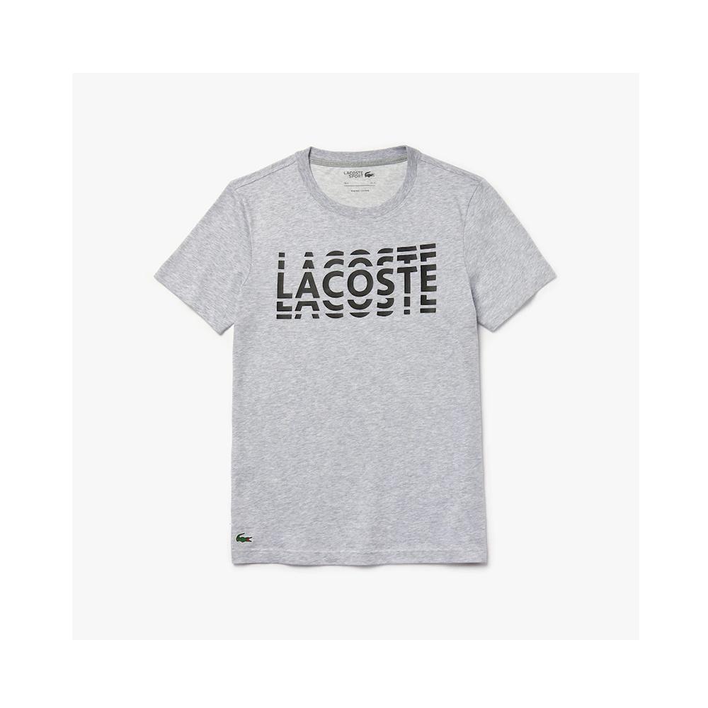 Lacoste Sport Ultra Dry Crew Neck Cotton T-shirt Silver Chine/Black TH4804-51 Y5J.