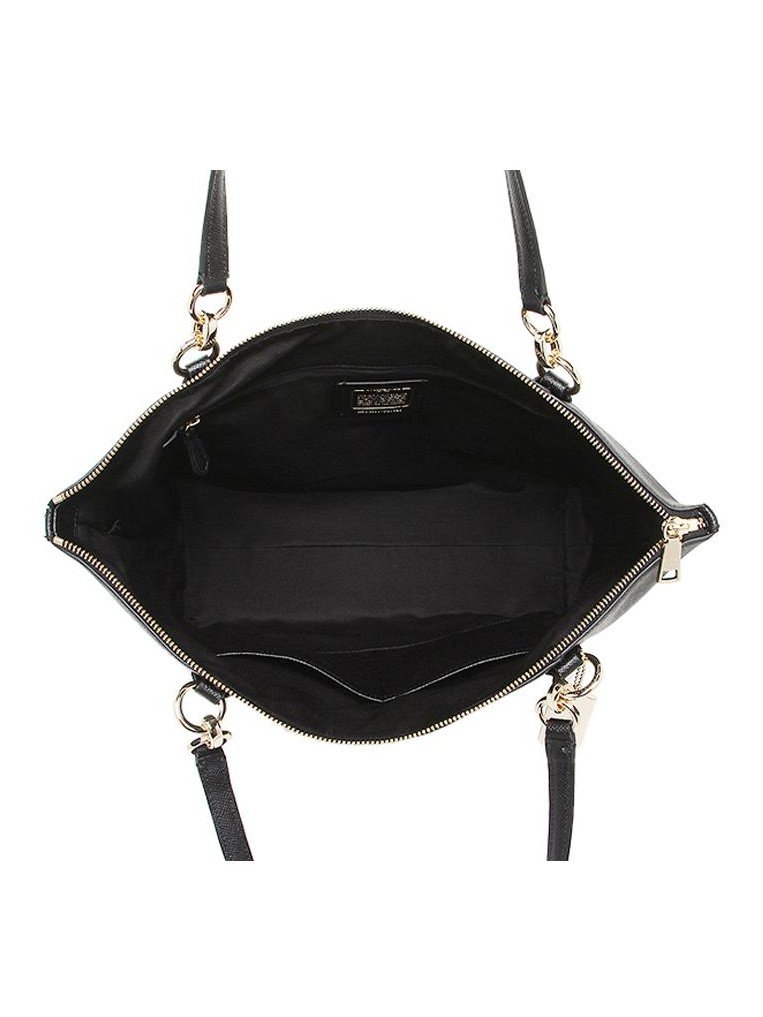 Coach Ava Crossgrain Leather Tote Shoulder Bag Black F57526.