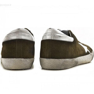 Golden Goose Superstar Sneakers Olive Green Suded/White G30MS590.B21.