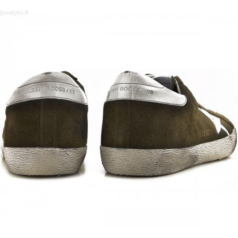 Golden Goose Superstar Sneakers Olive Green Suded/White G30MS590.B21.