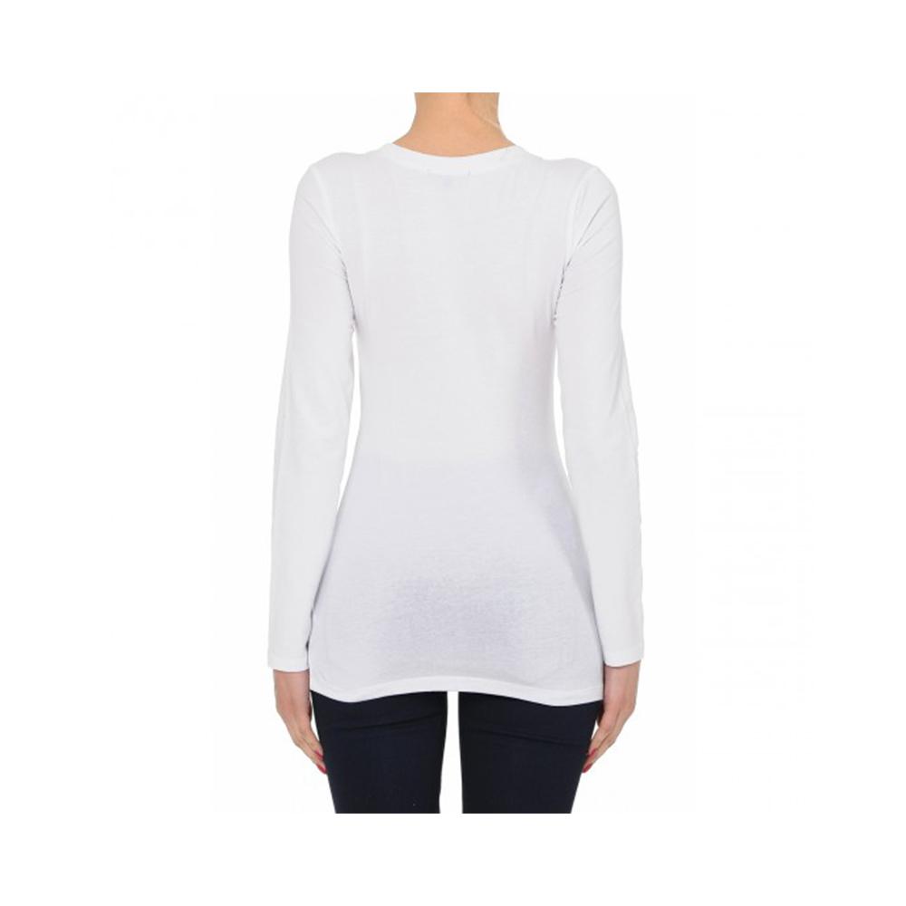 Jobber Round Neck Long Sleeve Basic Top White 62800.