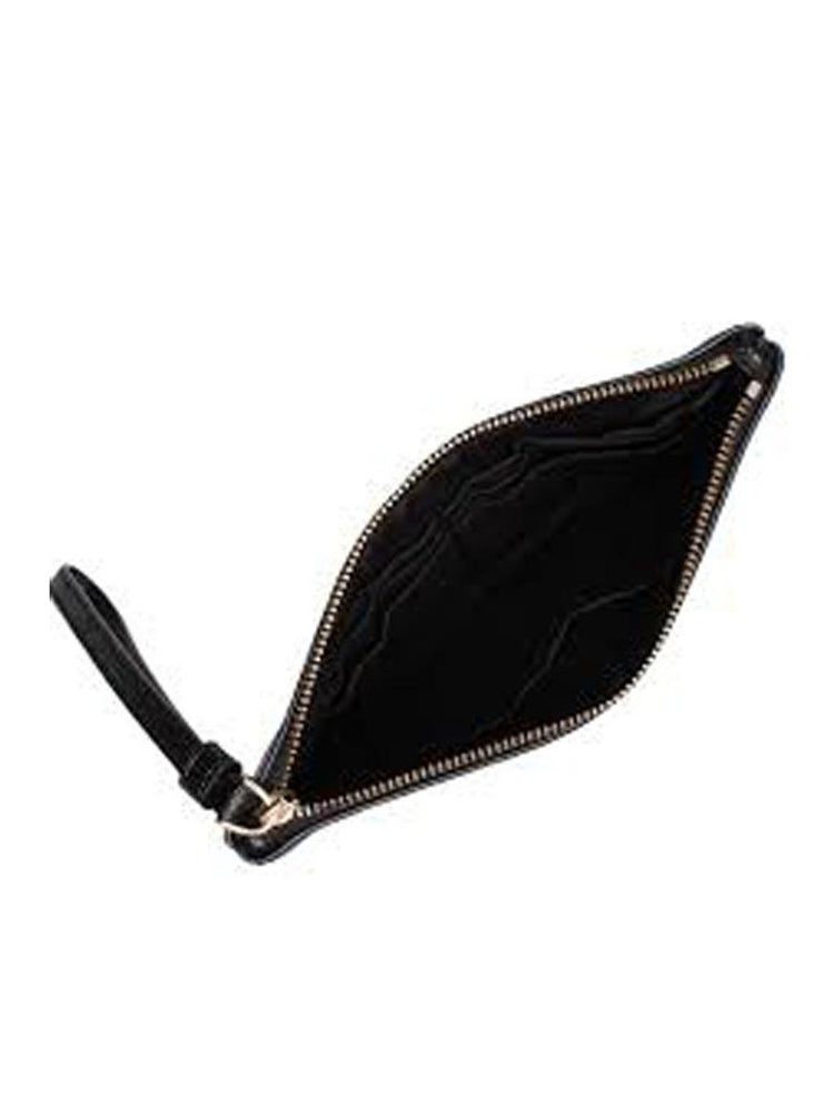 Coach Crossgrain Leather Large Wristlet Black F57465.