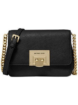 Michael Kors Women's Tina Small Leather Crossbody Bag Black 35F7GT4C1L.