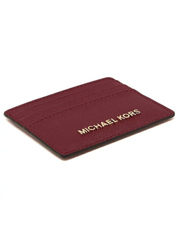 Michael Kors Women's Jet Set Travel Large Saffiano Leather Card Holder Cherry 35H6GTVD7L.