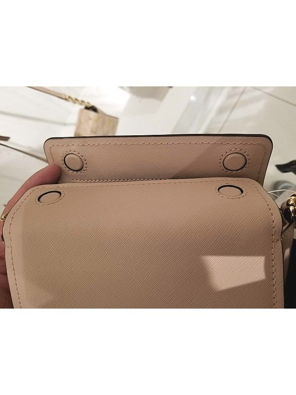 Michael+Kors+Sandrine+Leather+Stud+Small+Crossbody+Bag+Wallet+in+Pale+Gold  for sale online