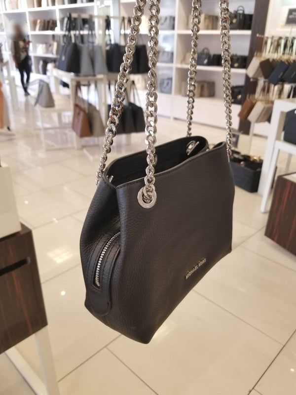 MICHAEL Michael Kors Jet Set Chain Item Medium Chain Messenger Bag in Black