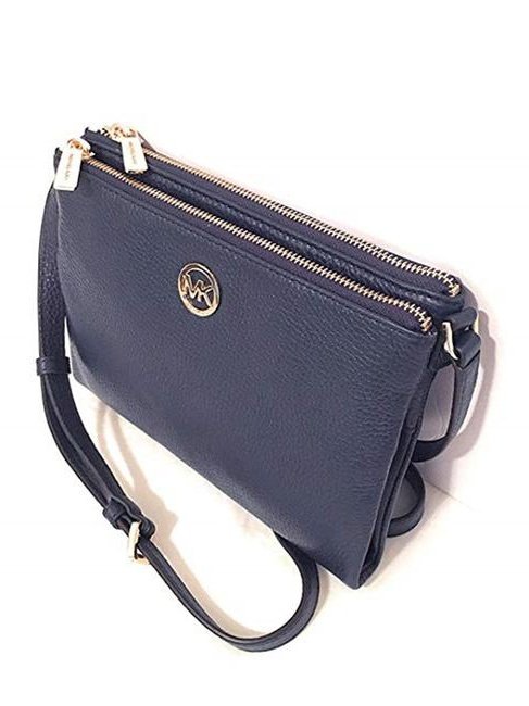 Michael Kors Women's Fulton EW Leather Crossbody Bag Navy 35T6GFTC7L.