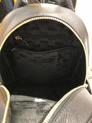 Michael Kors Women's Abbey Medium Studded Leather Backpack Black 35T8GAYB2L.
