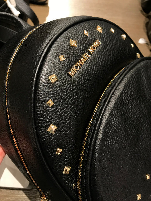 Michael Kors Women's Abbey Medium Studded Leather Backpack Black 35T8GAYB2L Michael Kors Women's Abbey Medium Studded Leather Backpack Black 35T8GAYB2L