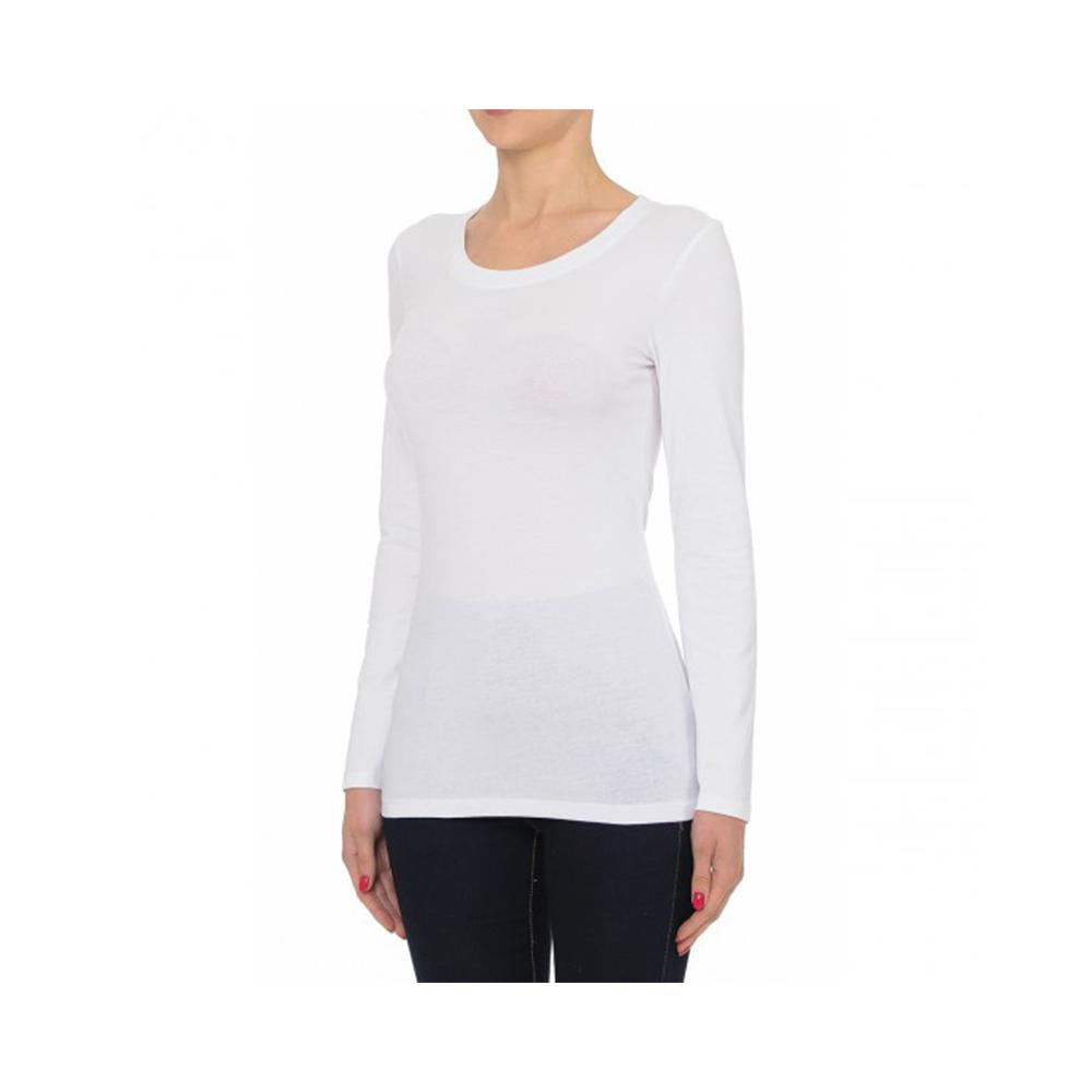 Jobber Round Neck Long Sleeve Basic Top White 62800.