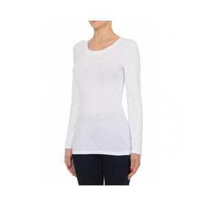 Jobber Round Neck Long Sleeve Basic Top White 62800.