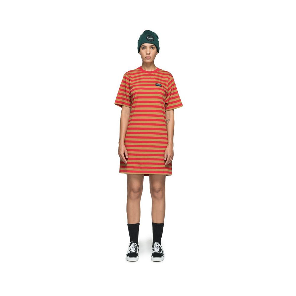 STUSSY Mix Stripe Dress 赤色-