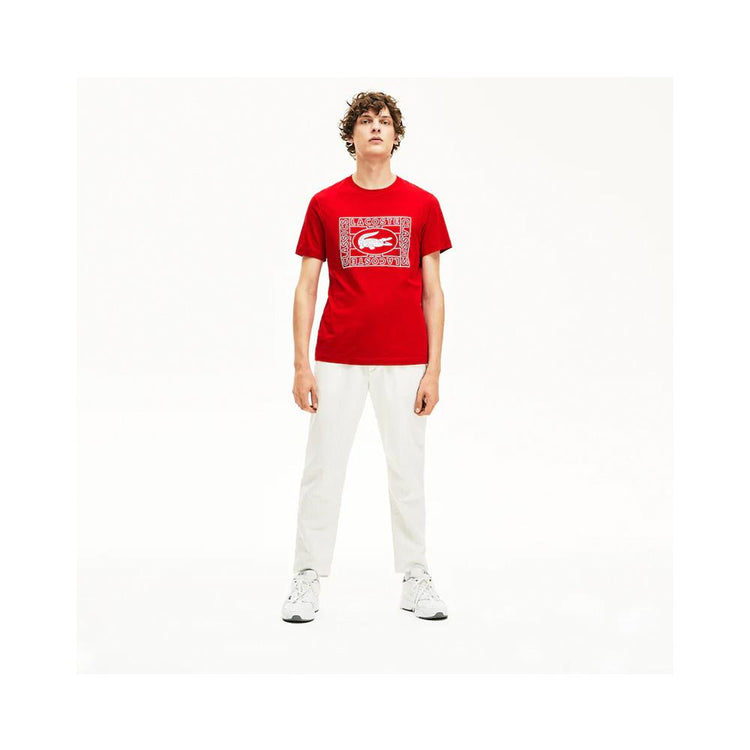 Lacoste  Crocodile Print Crew Neck T-shirt Red TH5097-51 240.