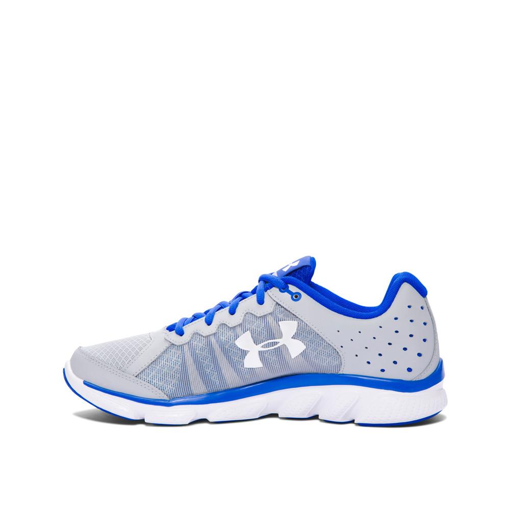 Under Armour Men's Micro G Assert 6 Running  Shoes Amalgam Grey Ultra Blue White 1266224-064.